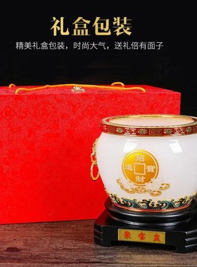聚宝盆摆件招财客厅玄关办公室摆件琉璃工艺品店铺开业礼品