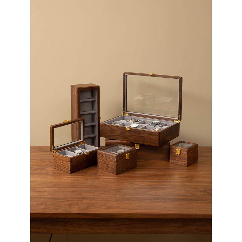 梵瀚 实木高端手表盒精致情侣表家用抽屉黑胡桃木腕表展示收纳盒,淘宝优惠券,粉丝福利购,淘宝优惠卷