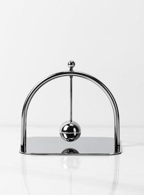 现代简约欧式轻奢银色金属几何创意摆件纸巾架样板房售楼处饰品