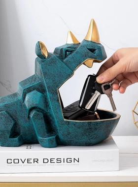 北欧玄关放钥匙的收纳摆件进门口鞋柜创意装饰品客厅家居酒柜招财