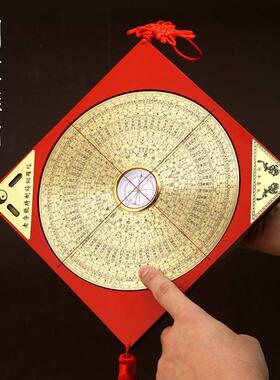 罗盘高精度专业纯黄铜综合挂件指南针八卦三元随身地质摆件