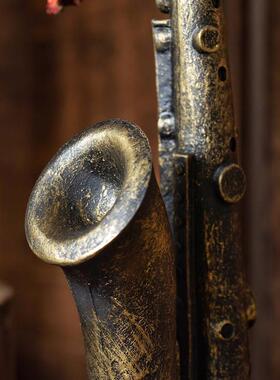 JK慕空间 复古做旧萨克斯风摆件 客厅书房咖啡厅酒吧音乐乐器装饰