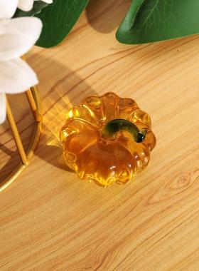 淄博博山水晶琉璃创意小摆件办工室仿真精致水果小摆台网红小饰品