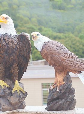 花园庭院饰品彷真老鹰摆件鸟类模型景观雕塑树脂工艺品家居装饰品