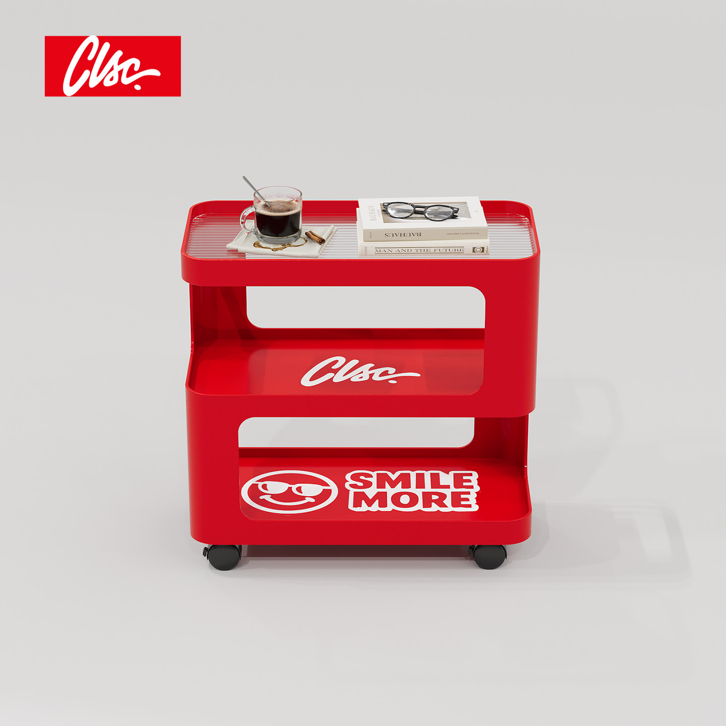 CLSC可移动边几置物架沙发卧室床边几创意多功能储物架收纳小推车