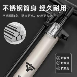 适用捷安特自行车打气筒家用通用公路车打气泵带气压表充气筒便携