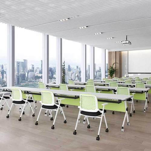 折叠办公桌移动培训桌椅组合办公桌长条桌拼接课桌洽谈培训办公桌 - 图1