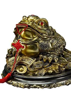 聚财进宝金蟾摆件三足蟾蜍开业礼品金蝉办公室收银台装饰乔迁礼品