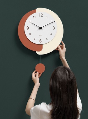 wozoom屋准免打孔北欧轻奢挂钟家用现代客厅时钟表简约2025新款