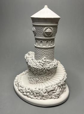 轻奢ins灯塔微景观创意艺术家居装饰桌面扩香石氛围摆件石膏模型