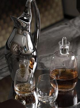 空合轻奢玻璃红酒醒酒器样板间客厅餐厅高端茶几酒杯酒具套装摆件