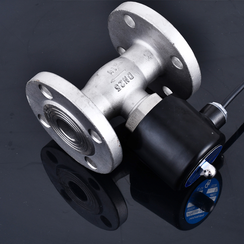 304水阀不锈钢电磁阀法兰电磁控制阀220v24v常闭开关阀DN254分6分 - 图2