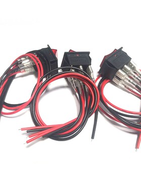 KCD4船型按键小型电源翘板开关 4/6脚2档/3档带灯16A船形开关带线