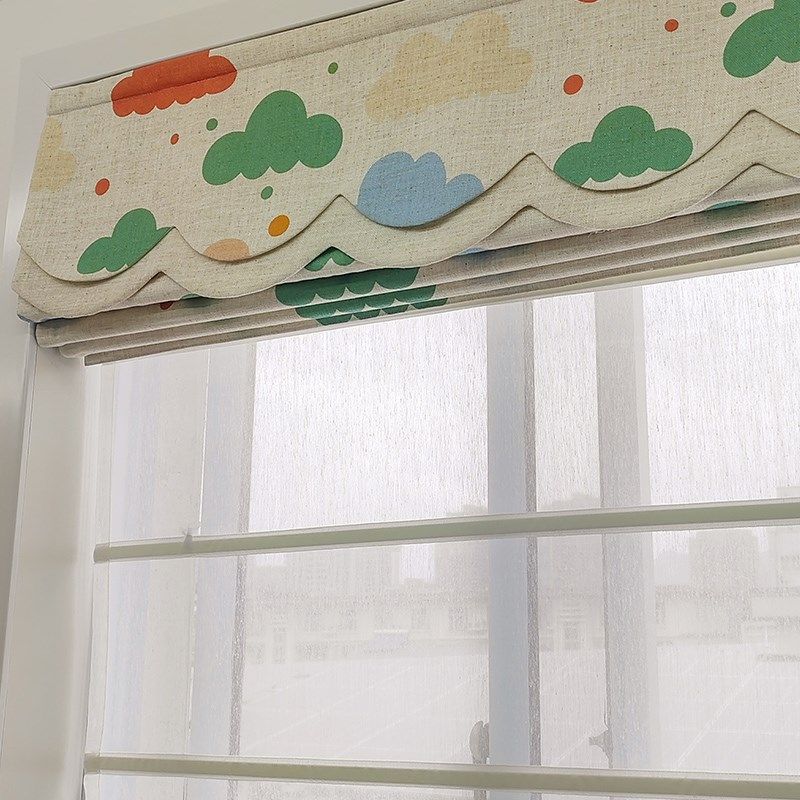 彩色云朵布百叶/罗马帘/升降帘  卡通儿童房可爱定制亚麻环保窗帘,淘宝优惠券,粉丝福利购,淘宝优惠卷