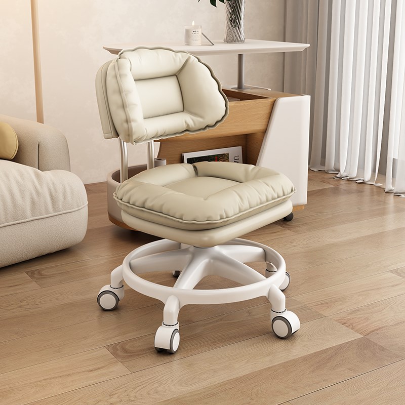 家用客厅茶几小沙发凳子加厚万向滑轮矮凳板凳可移动懒人靠背小椅 - 图1