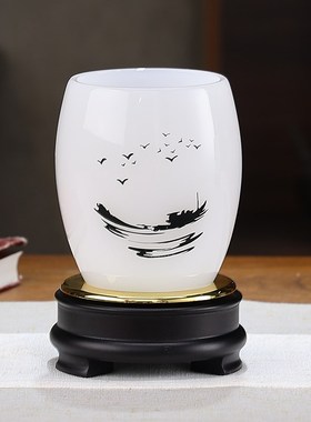 上善若水琉璃笔筒摆件老板办公室桌面客厅玄关送老师纪念礼品定制