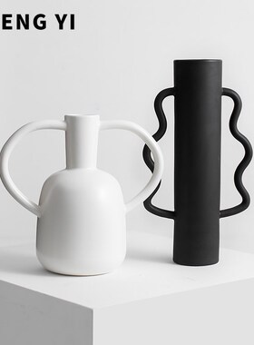 诚艺素烧陶瓷瓶装家居客厅酒柜电视柜民宿样板间摆设