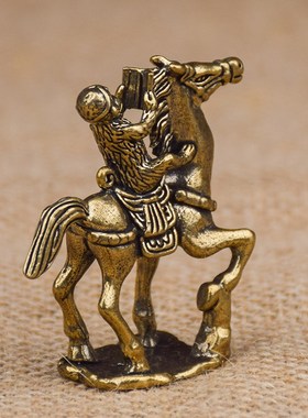 黄铜实心马铜马上封侯动物马猴摆件桌面茶宠办公室装饰工艺品礼物