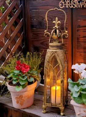 装饰品花园户外摩洛哥风灯落地造景欧式庭院氛围灯复古布置摆件