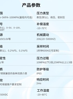 霍斯威尔压力变送器传感器扩散硅水压液压气压4-20mA0-10vRS485