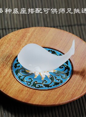 琉璃茶宠小鲸鱼可爱鱼摆件书房茶具精品工艺品茶道古法琉璃