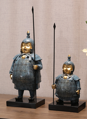 新中式兵马俑办公桌空调上装饰品角几摆件西安旅游文化用品工艺品