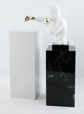 简约现代大理石底座基座大型落地雕塑摆台展示客厅酒店摆件装饰品