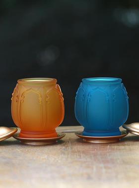 古法琉璃净水杯供佛杯圣水杯家用佛堂礼佛供具大小号佛法僧供杯
