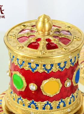 藏村指捻转轮彩绘车载转筒手转转动金桶手动摆件