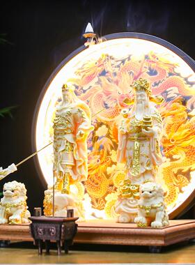 文武财神招财摆件武财神关公文财神比干家用供奉客厅玄关门店摆放