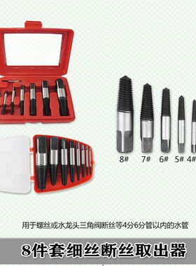 水龙头三角阀断头螺丝取出器螺钉滑牙断丝取出工具反牙螺丝锥绞手