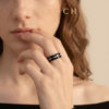 MIKOCH black onyx 925 silver ring for men and women