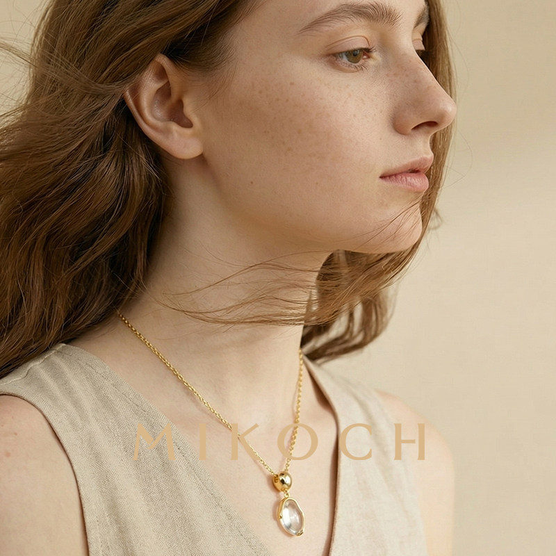 MIKOCH白水晶项链925银镀金锁骨链女2025高级感轻奢小众配饰,淘宝优惠券,粉丝福利购,淘宝优惠卷