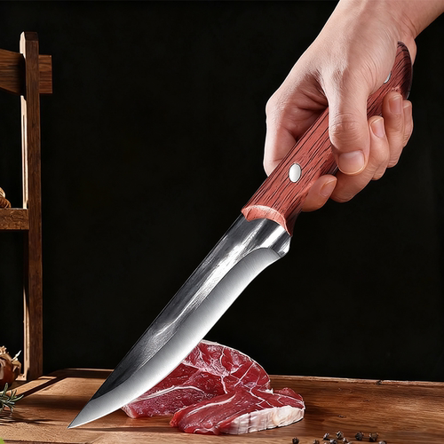 龙泉锻打剔骨刀杀猪屠宰专用刀高锰钢开刃锋利割肉剥皮杀羊刀尖刀 - 图1
