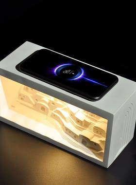 圣托里尼石膏香薰小夜灯卧室无线充高级感应结婚送女生新婚礼物