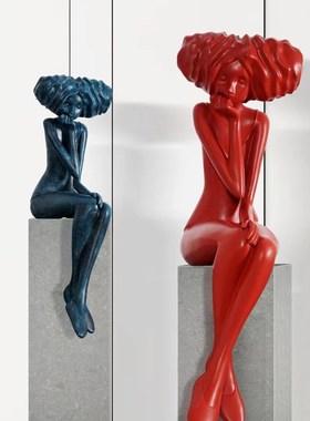 花季少女现代抽象人物雕塑落地摆件售楼处样板间酒店大堂软装饰品