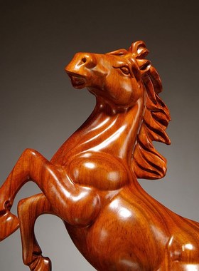 花梨木雕马实木马雕刻工艺品红木马木马家居业礼品
