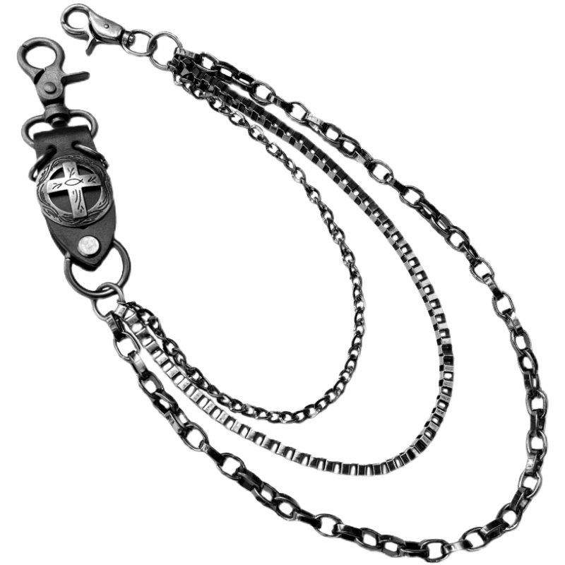 ins高街暗黑百搭金属复古牛仔裤链条配饰腰链十字潮男女嘻哈裤链,淘宝优惠券,粉丝福利购,淘宝优惠卷