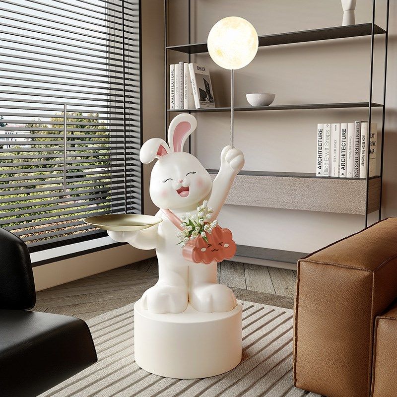 乔迁搬家礼物轻奢兔子q落地摆件大型高级感沙发电视柜装饰品落地,淘宝优惠券,粉丝福利购,淘宝优惠卷
