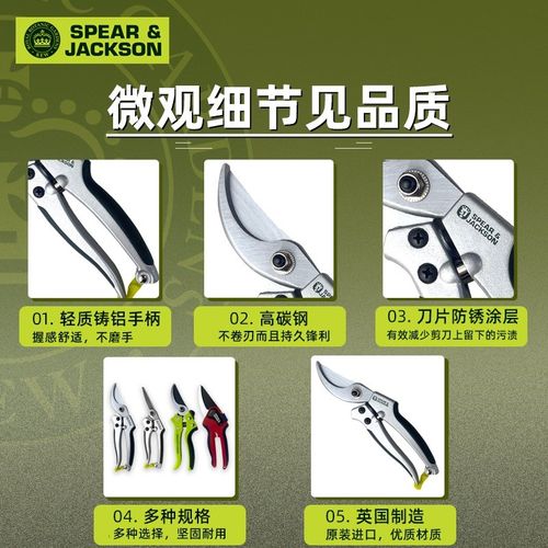 英国进口SPEAR & JACKSON修枝剪园艺剪枝剪刀篱笆果树花枝花枝剪 - 图2
