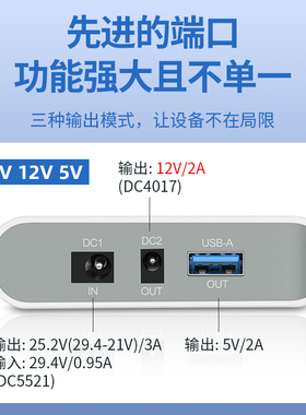 亿森能锂电池组24V大容量小巧可携式15V12V行动电源5伏移动充1865