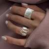Korean style hollow irregular water drop silver ring women's simple and versatile INS fashion niche design open ring