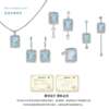 Original design square blue zircon series women's fashion versatile high-end necklace earrings ring jewelry