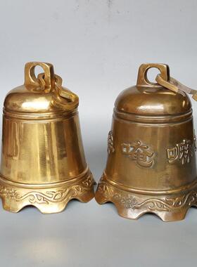 黄仿铃铛挂件字真言钟六复古古铜寺道观飞檐风铃装饰品热20200811