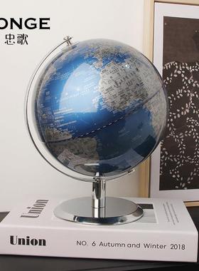 北办欧奢旋转地球仪摆件房酒柜公轻室桌面书玄1013地球关客厅家居