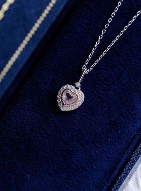 XBK设计小众逆项链镶钻信心爱心