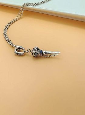 XBK吊坠翅膀百搭玫瑰花个性炫彩