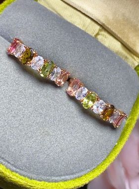 XBK约碧玺晶体戒指纯银s925颜色