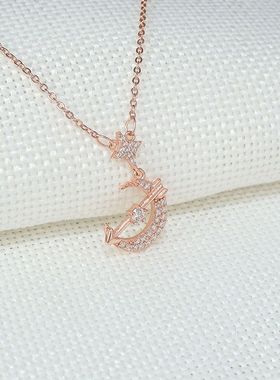 清仓925纯银韩版气质一见钟情项链女小众设计锁骨链网红吊坠