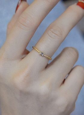 s925纯银镶嵌戒指女小巧设计饰品